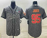 Men's Kansas City Chiefs #95 Chris Jones Grey With Super Bowl LVII Patch Cool Base Stitched Baseball Jersey,baseball caps,new era cap wholesale,wholesale hats